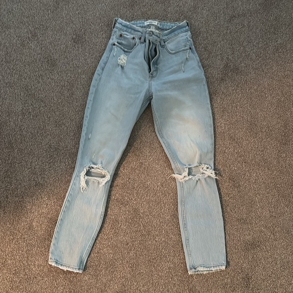 Abercrombie the skinny high rise light distressed denim 00R curve love - Picture 4 of 4